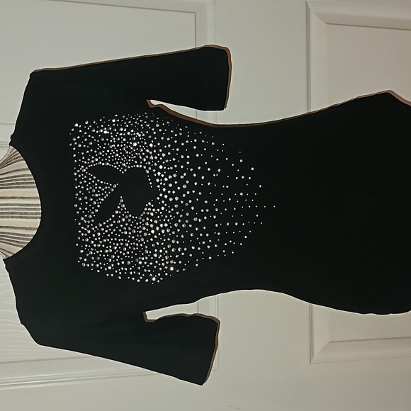 PLAYBOY REAR T-SHIRT TOP IN BLACK WITH RHINESTONES DESIGN SIZE M - Picture 2 of 9